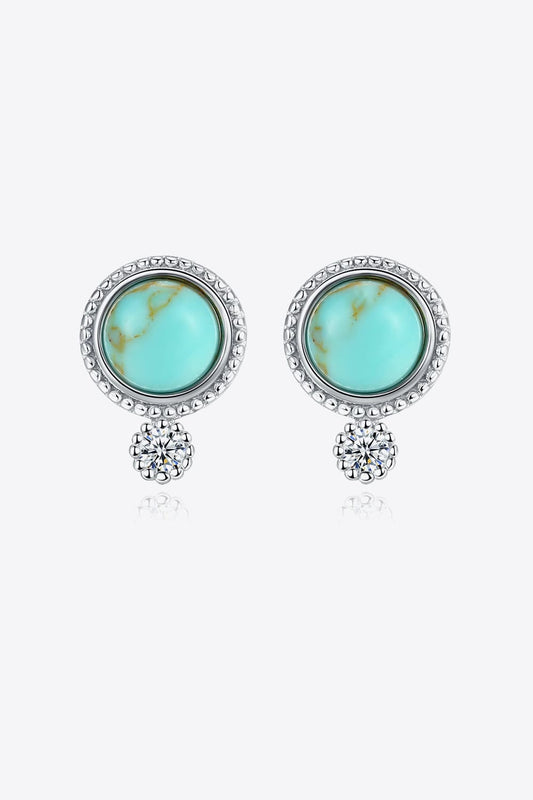 Turquoise Platinum-Plated Earrings apparel & accessories