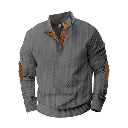 Men's Sweater Half Cardigan Jacquard T-Shirt