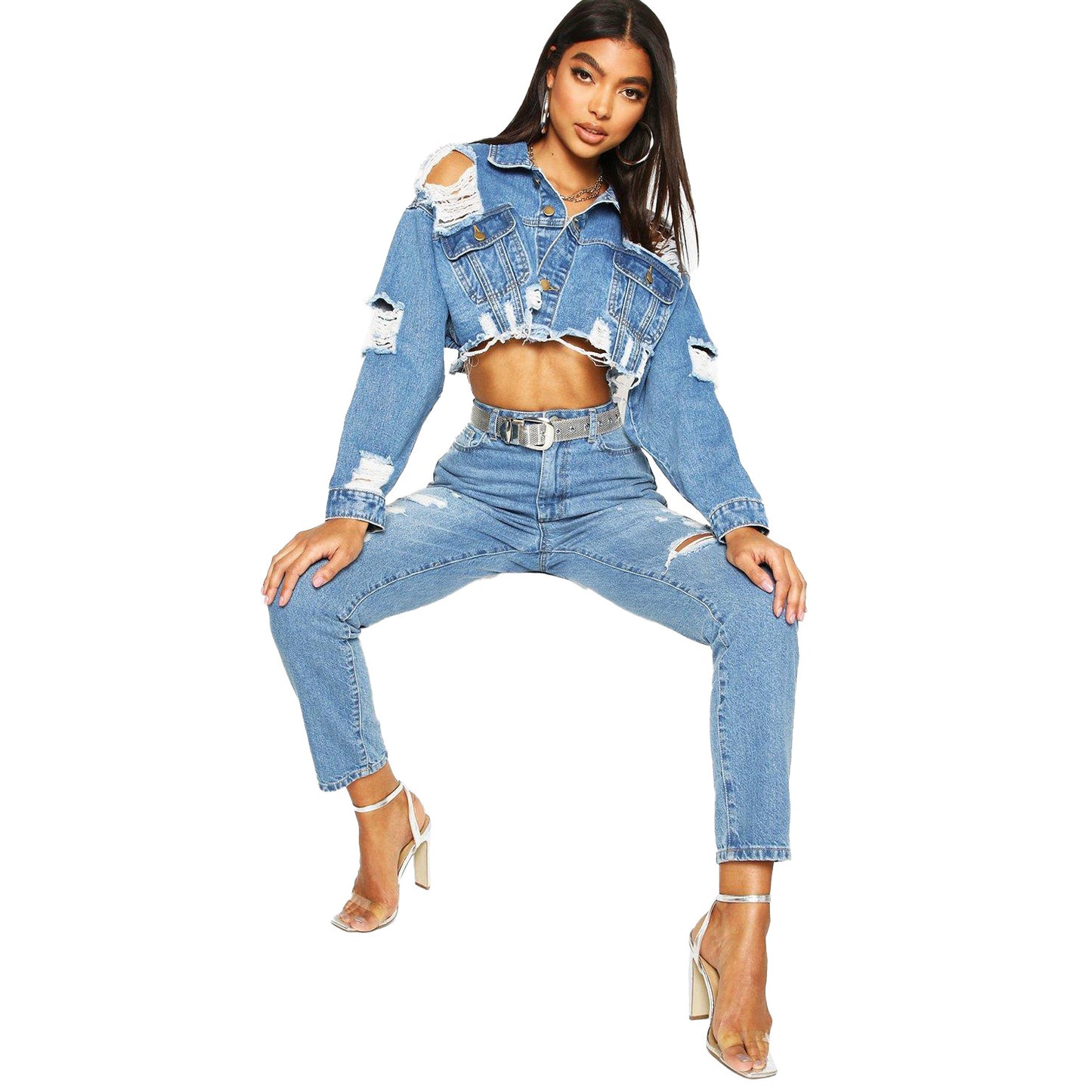 Women's Jacket Cropped Denim Top apparels & accessories