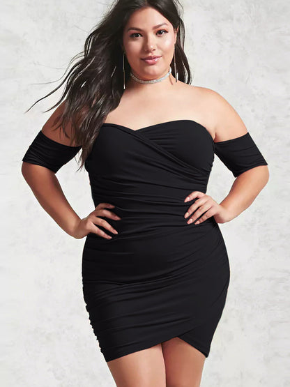 One-Neck Halter Short Skirt Plus Size Lady Dress Dresses & Tops