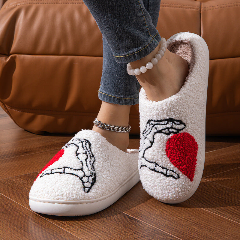 Funny Halloween Love Skull-hand Slippers halloween