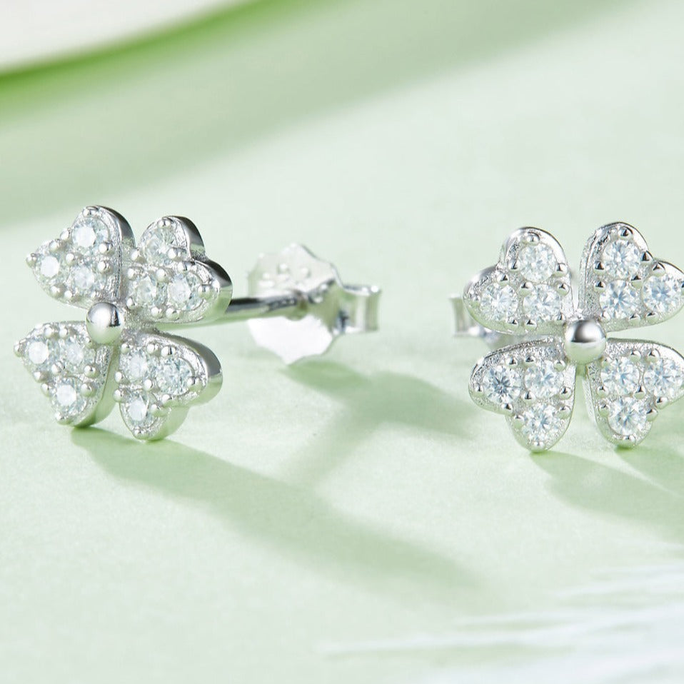 Adored Moissanite Four Leaf Clover Stud Earrings apparel & accessories