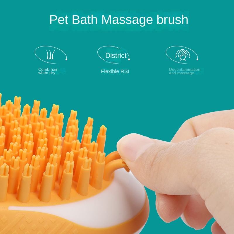 Dog Cat Bath Brush 2-in-1 Pet Hair brush
