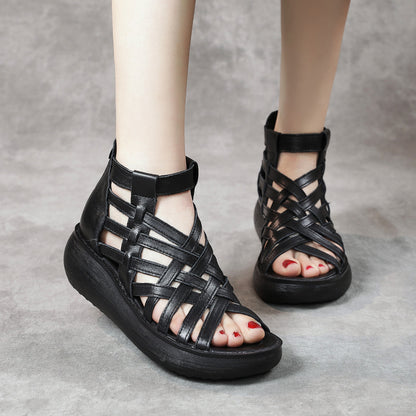 Ethnic Style Retro Wedge Sandals Women's Heel Sandal Boots Shoes & Bags