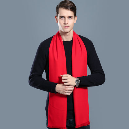 Simple Plaid Warm Keeping Artificial Cashmere Scarf Men's Scarves