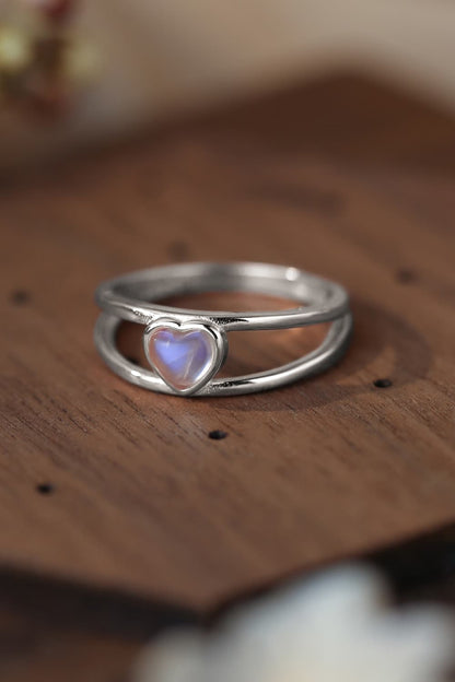 Moonstone Heart 925 Sterling Silver Ring apparel & accessories