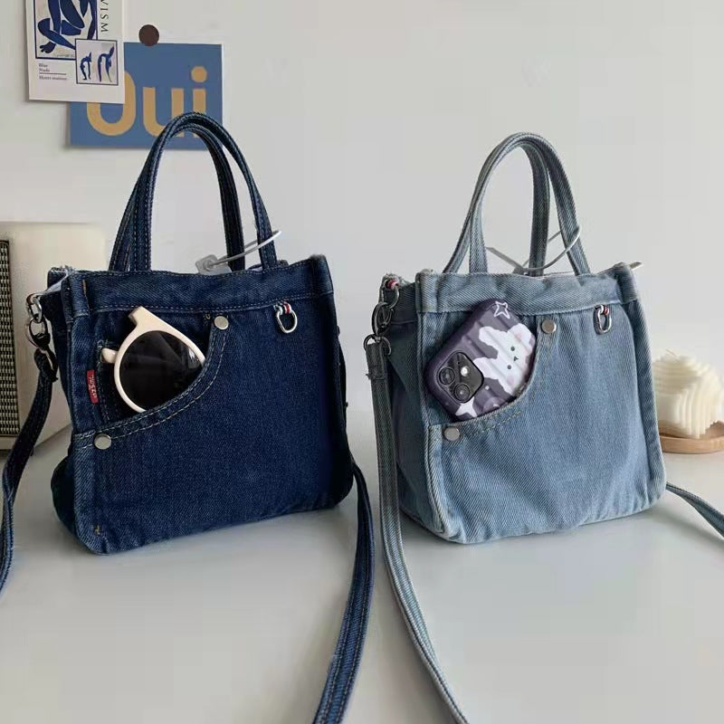 Sophisticated Mini Denim Bag Versatile Portable apparel & accessories