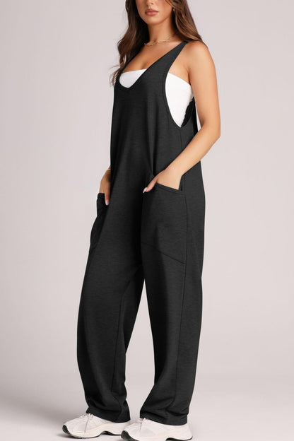 Wide Strap Jumpsuit with Pockets Bottom wear