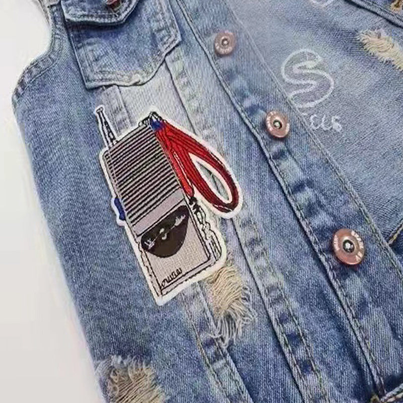 Women's Short Slim Denim Vest Personalized apparels & accessories