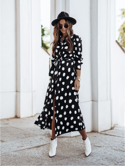 Women's Printed Shirt Dress Long Skirt apparel & accessories