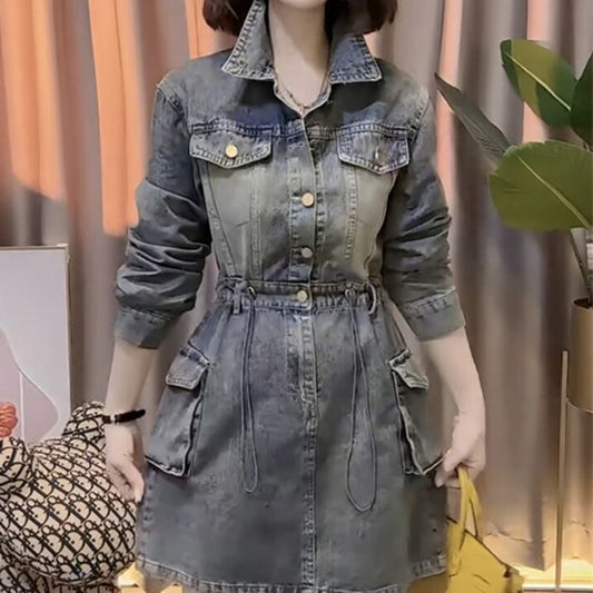 Design And Fashion Denim Single Breasted Dress apparel & accessories