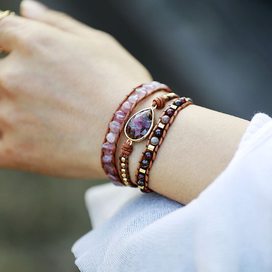 Natural Stone Layered Bracelet apparel & accessories