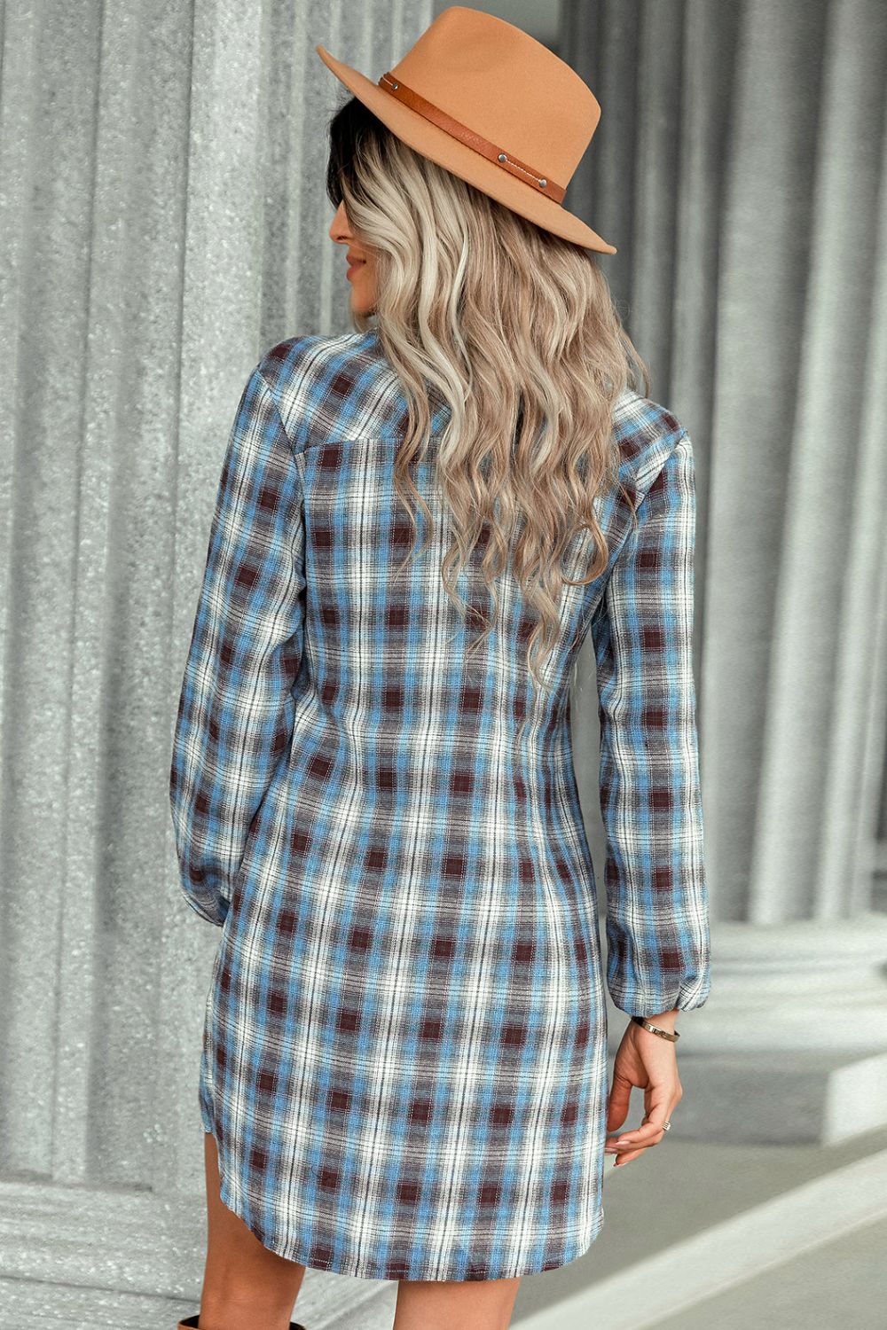 Plaid Tie Front Mini Shirt Dress apparel & accessories