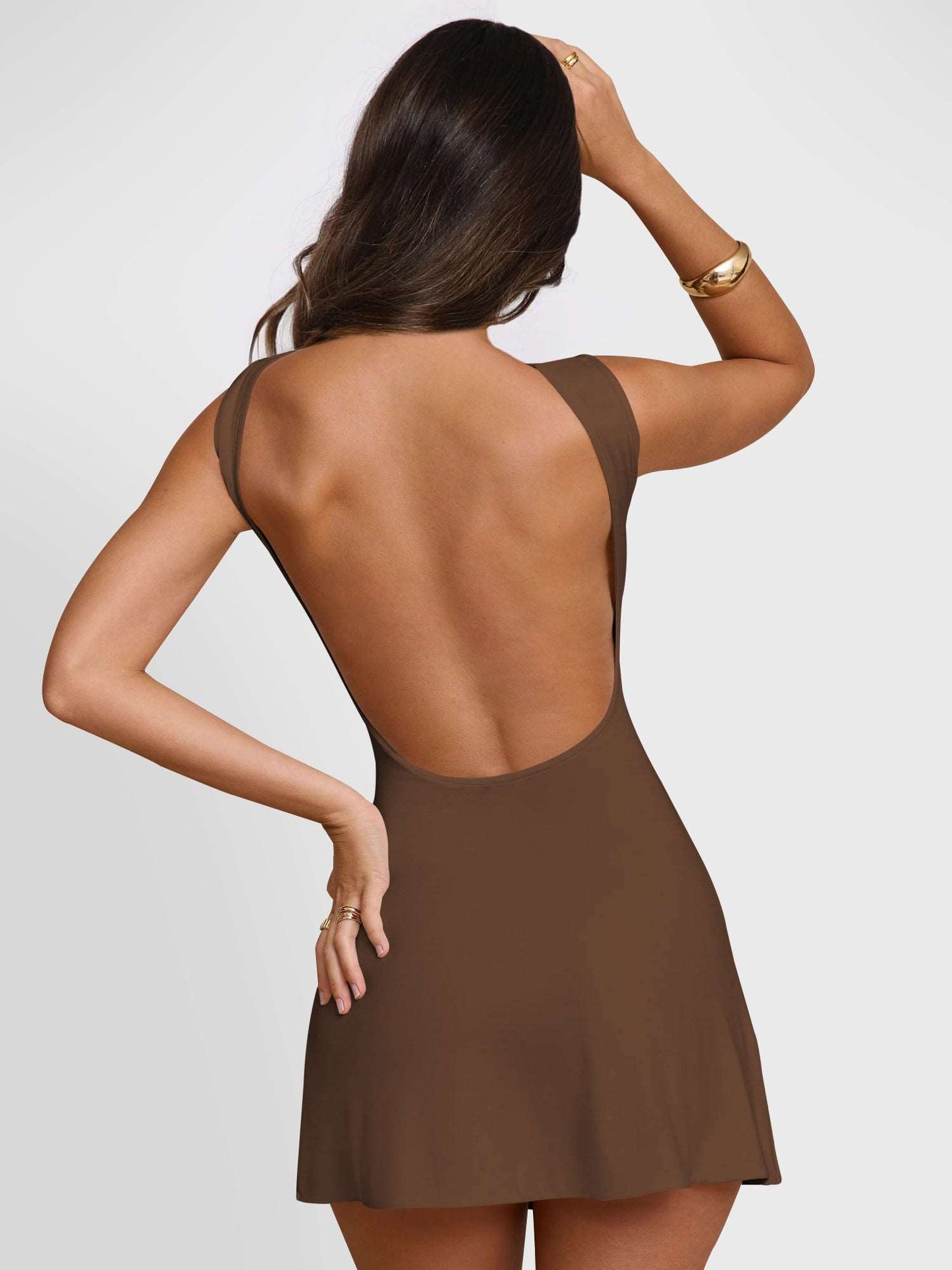 Backless Wide Strap Mini Dress Dresses & Tops