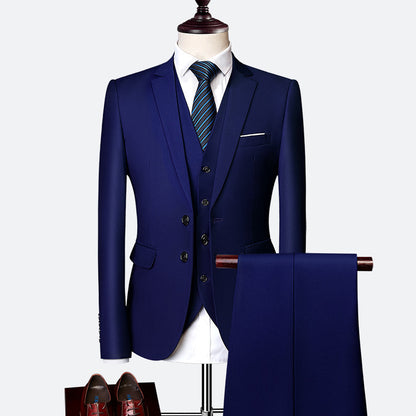 Men's Suit Three-piece Suit British Slim-fitting Wedding Dress Multicolor Plus Size apparels & accessories