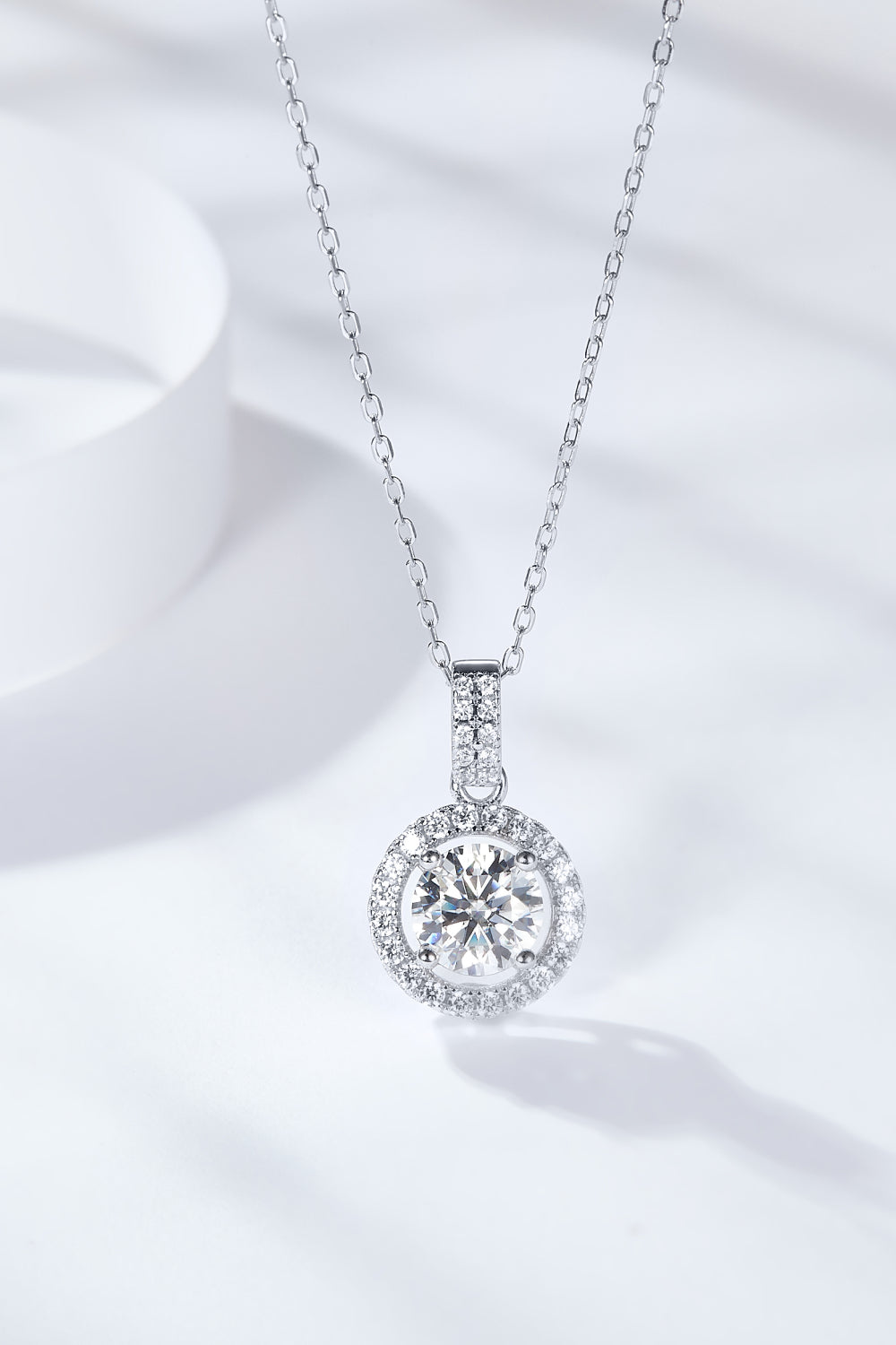 2 Carat Moissanite Round Pendant Necklace apparel & accessories