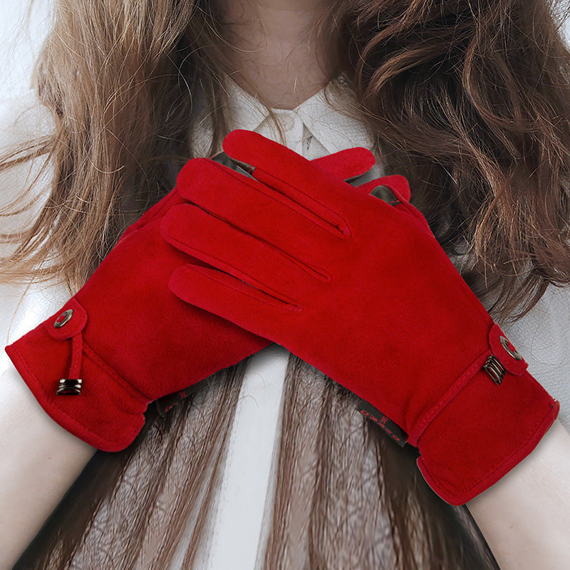 Genuine Leather Gloves Autumn-winter Warm And Thickening Non-slip Touch Screen Fashion apparels & accessories