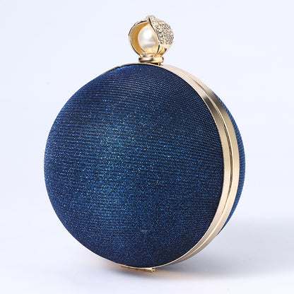 Premium Flash Round Pearl Bag For Women's Retro apparel & accessories