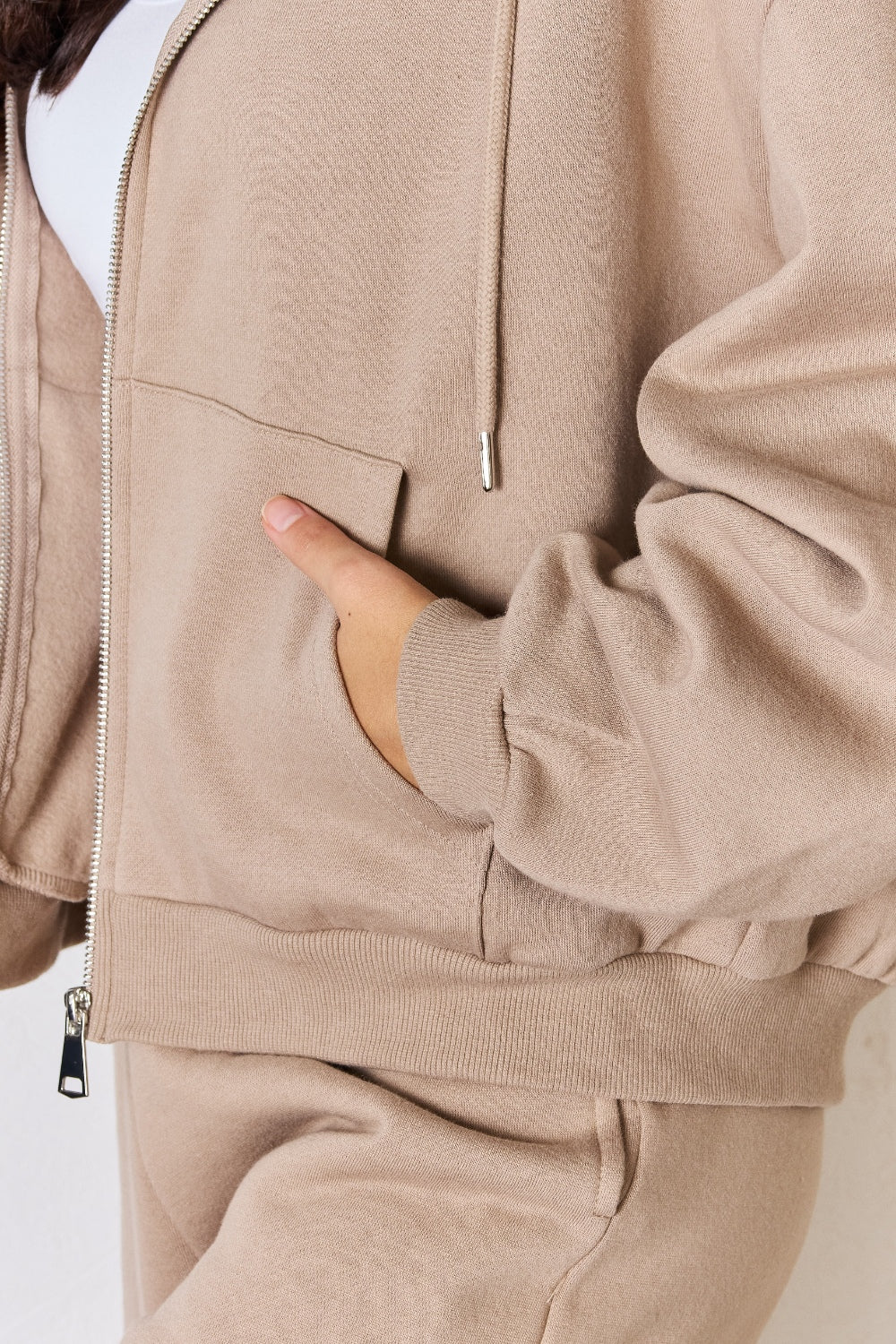 RISEN Oversized Zip Up Drawstring Hoodie Dresses & Tops