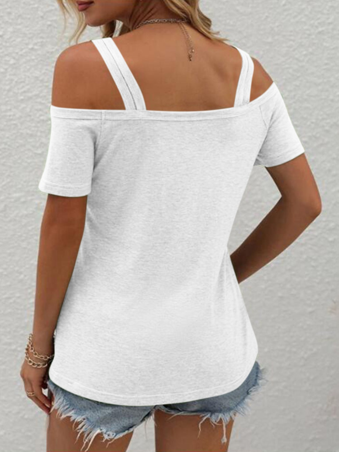 Double Spaghetti Straps Short Sleeve T-Shirt apparel & accessories