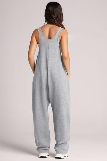 Wide Strap Jumpsuit with Pockets Bottom wear