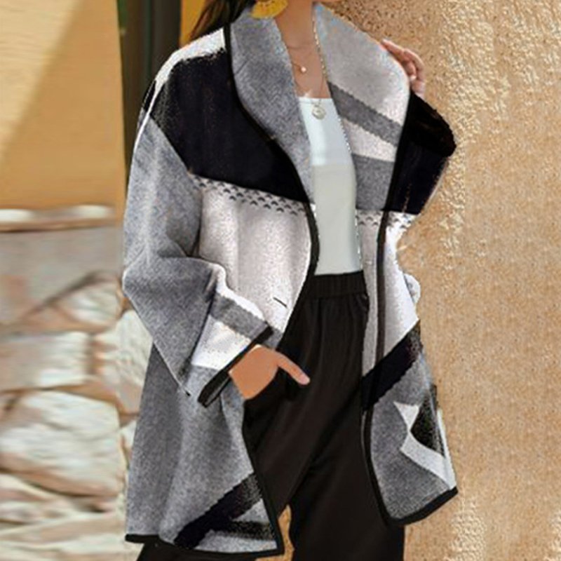 Autumn Fashion Plaid Lapel Loose Wool Coat apparels & accessories