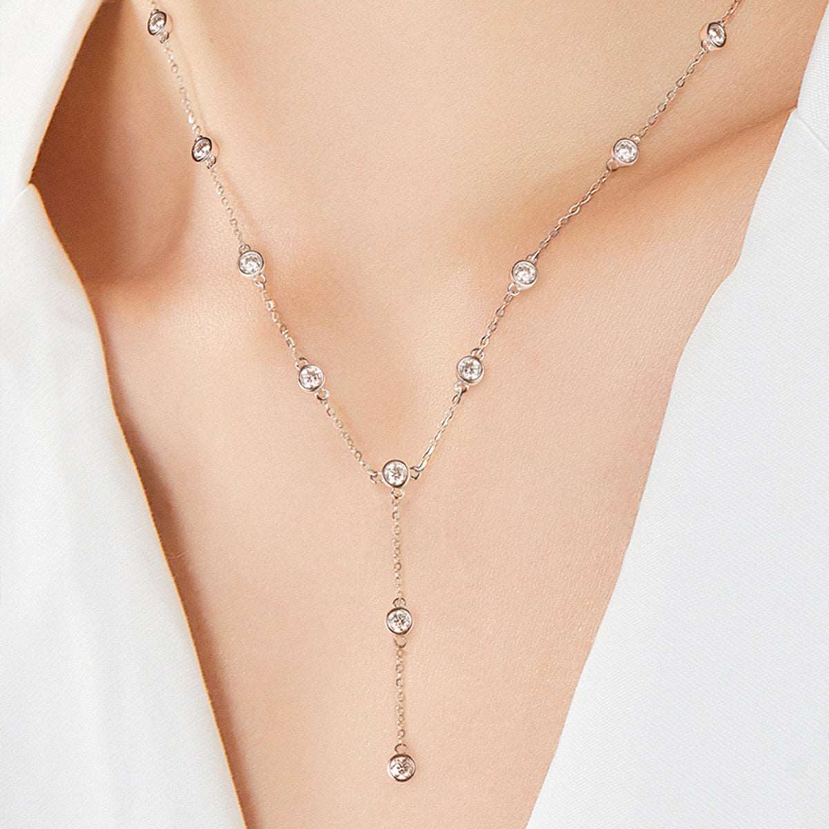 1.1 Carat Moissanite Sterling Silver Necklace Jewelry