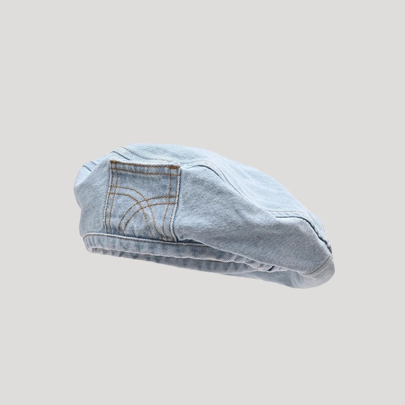 Washed Old Denim Beret Women scarves, Shawls & Hats