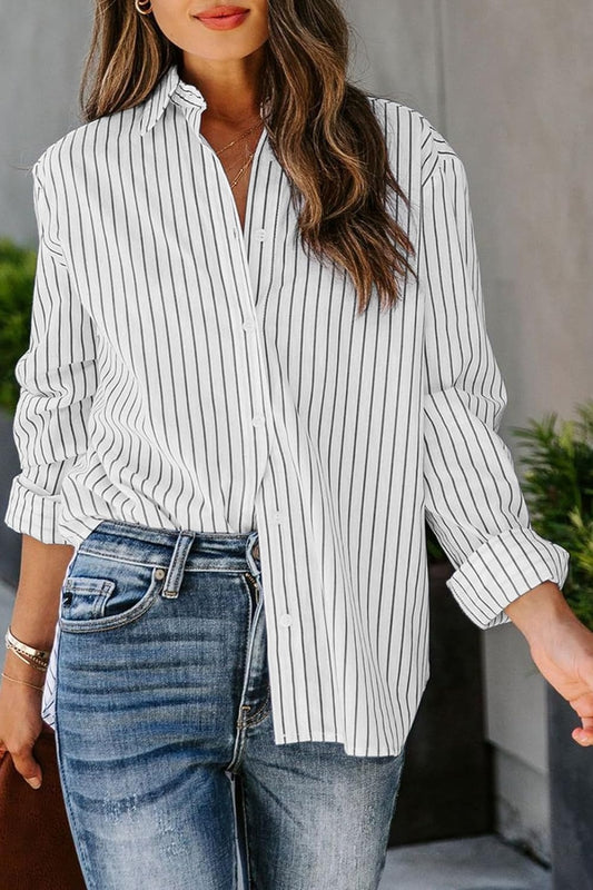 Striped Button Up Long Sleeve Shirt apparel & accessories