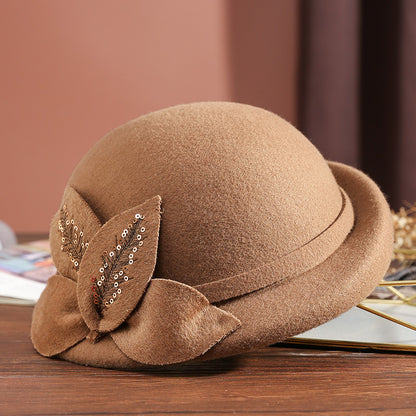 Women's Retro Beret Elegant Fur Felt Hat scarves, Shawls & Hats