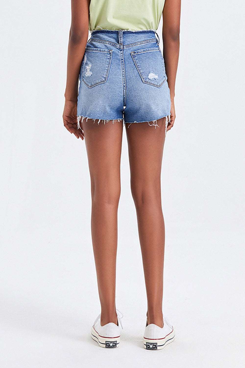 BAYEAS High Rise Bandless Denim Shorts Bottom wear