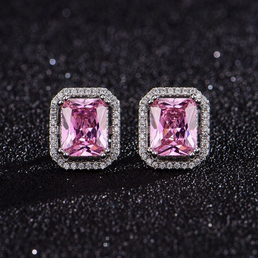 Silver-Plated Zircon Stud Earrings apparel & accessories