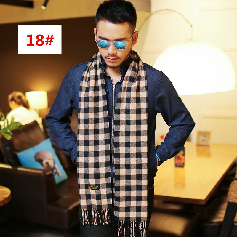 Men's Fashion Casual Warm Plaid Scarf Men's Scarves