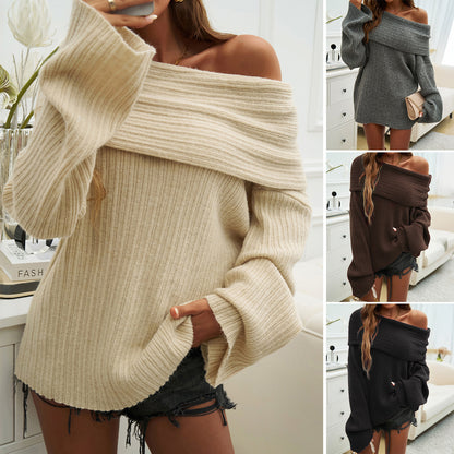 Loose Pullover Long Sleeve Sweater apparels & accessories