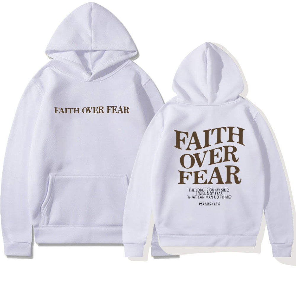 Hoodie Faith Fear Printed Sweatshirt apparels & accessories