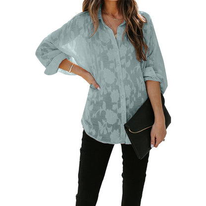 Thin Lapel Shirt Women's Long Sleeve Top apparels & accessories