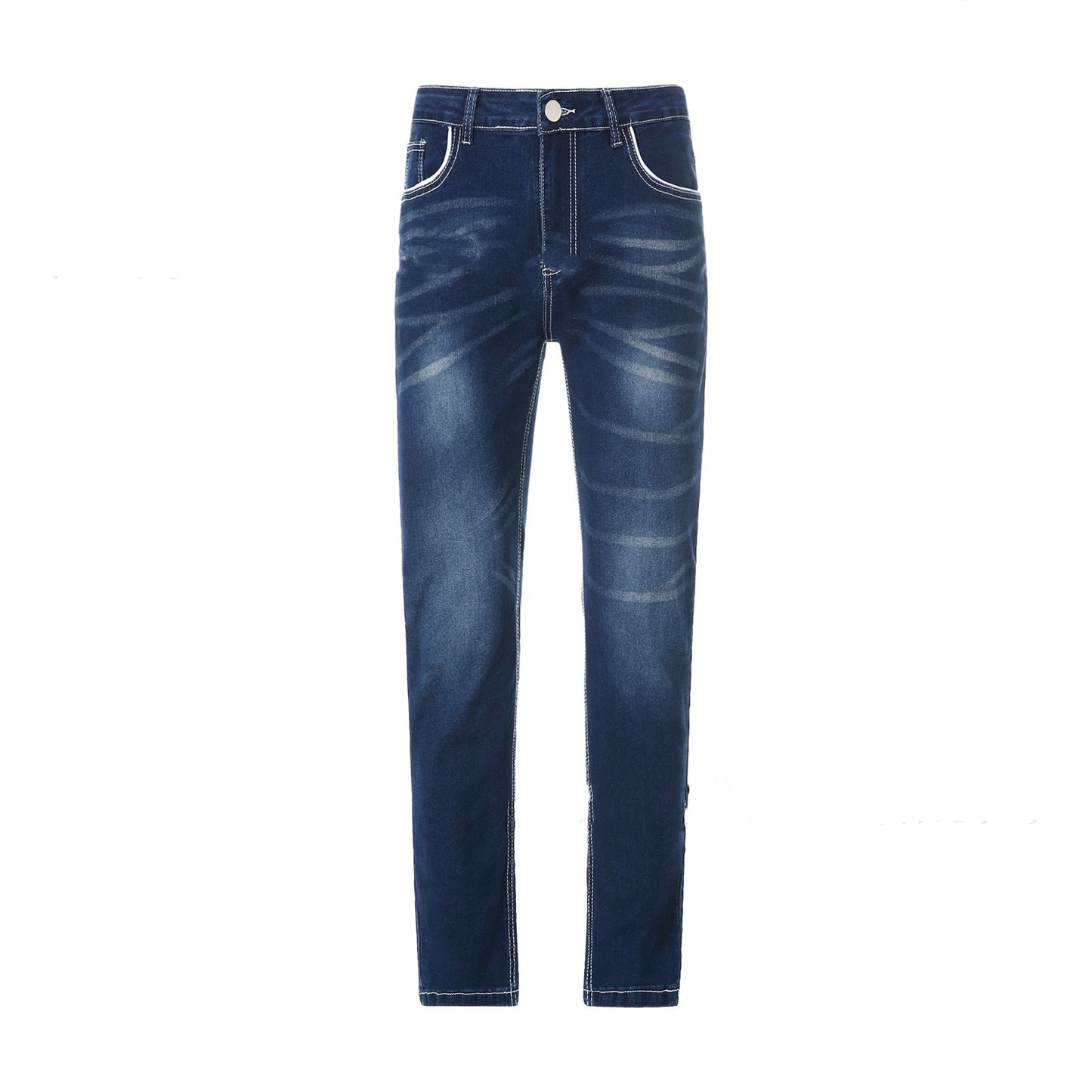 High Quality Blue Slim-fitting Simple Small Straight-leg Jeans apparel & accessories