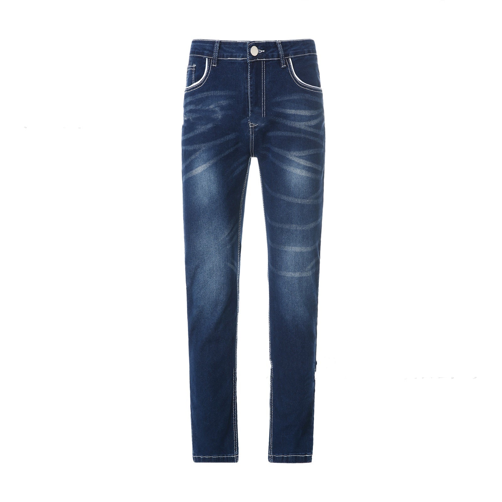 High Quality Blue Slim-fitting Simple Small Straight-leg Jeans apparel & accessories