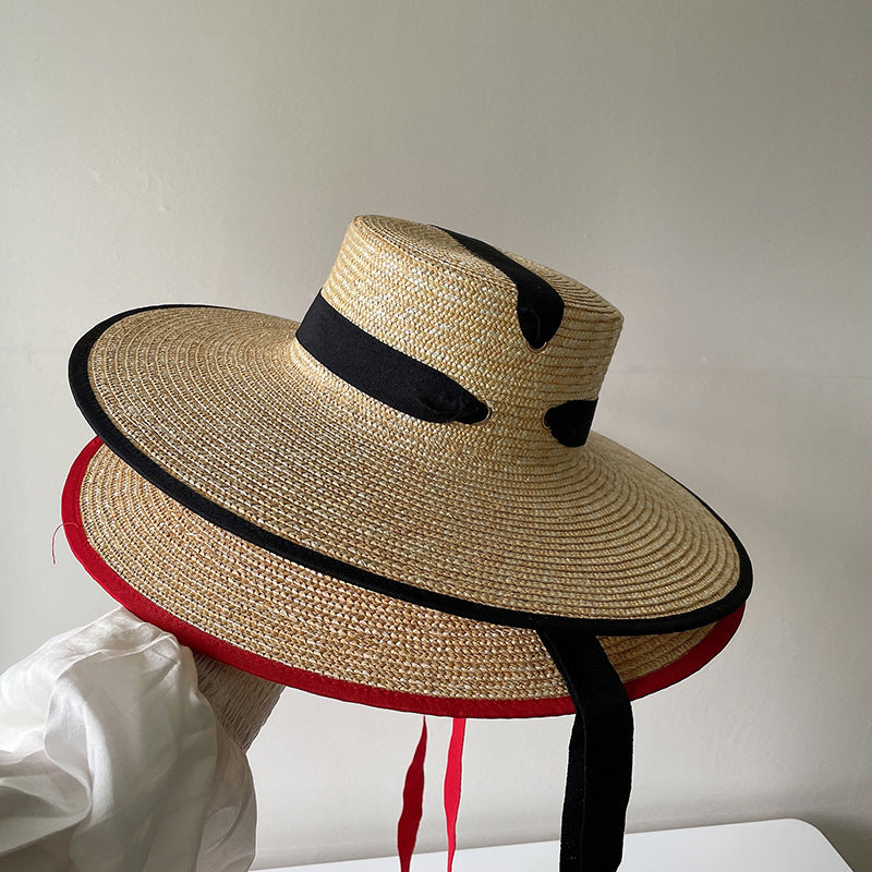 French Vintage Big Brim Strap Hat apparel & accessories