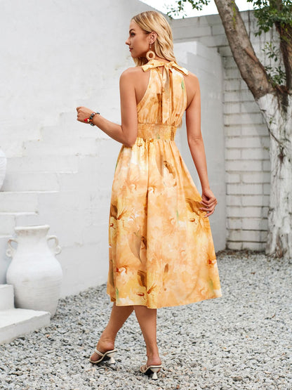 Swiss Dot Grecian Neck Midi Dress Dresses & Tops