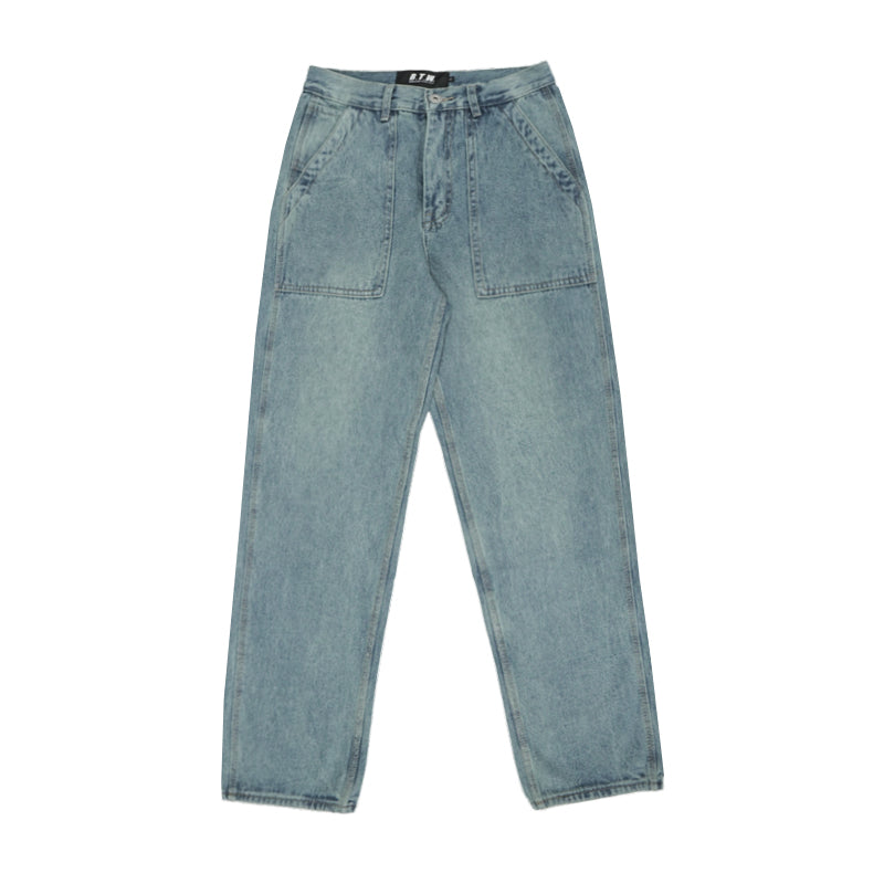 Mens Loose Straight Vintage Wide Leg Jeans apparel & accessories