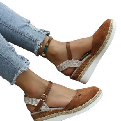 Women's Platform Wedge Lightweight Hemp Rope Sandals Shoes & Bags