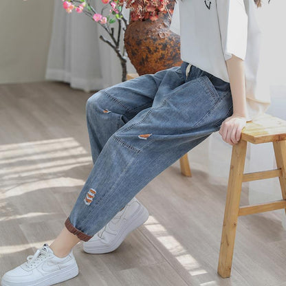 Women's Summer Fashion Ripped Ninth Jeans apparel & accessories