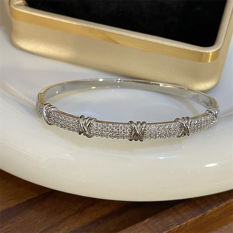 Light Luxury Full Diamond Bamboo Bracelet For Women Jewelry