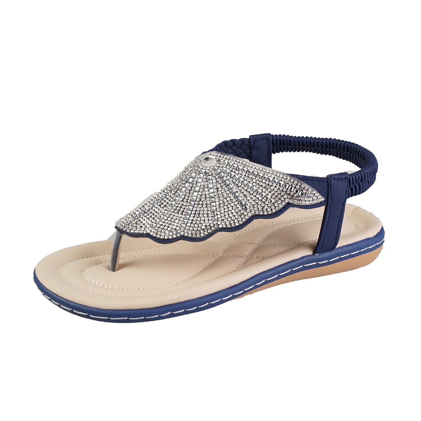 Rhinestone Shell Flip-Flops Sandals Shoes & Bags