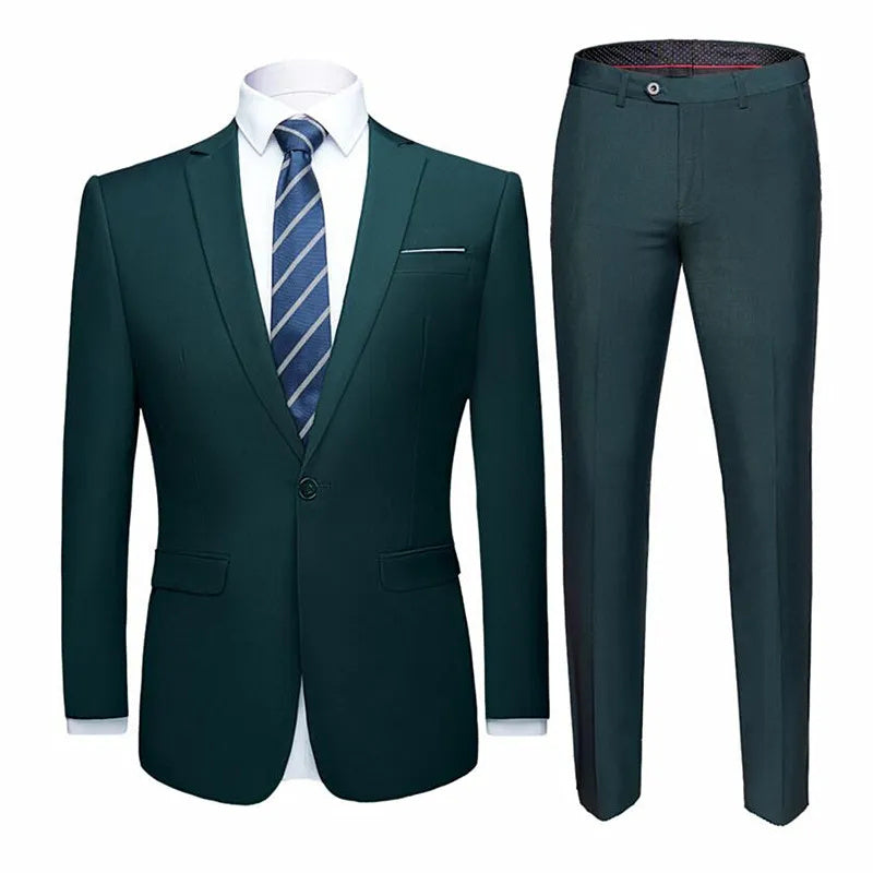 Solid Color Two-piece Plus Size Men's Suit apparels & accessories