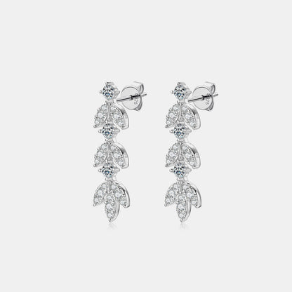 925 Sterling Silver Moissanite Leaf Earrings apparel & accessories