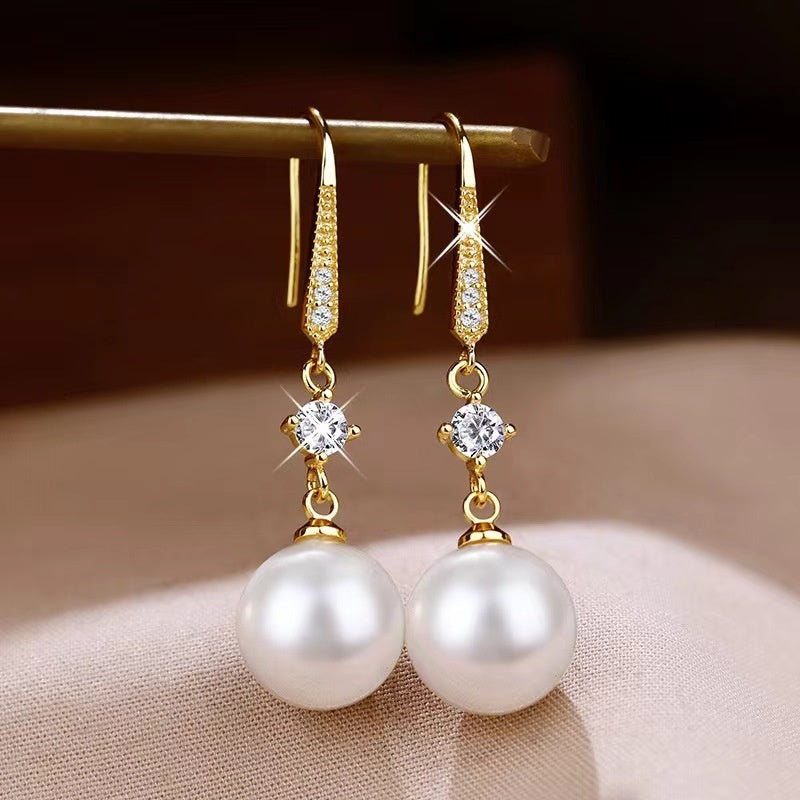 Temperament Fashion Face Slimming Golden Earrings Jewelry