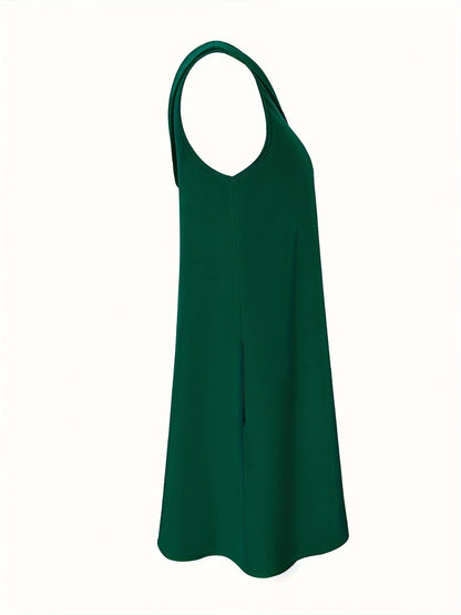 Asymmetrical Neck Sleeveless Mini Dress Dresses & Tops