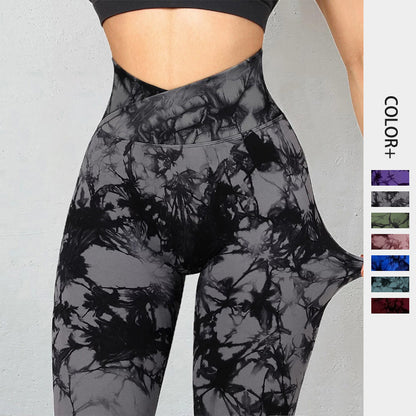 Seamless Tie Dye Leggings Women Yoga Pants 0